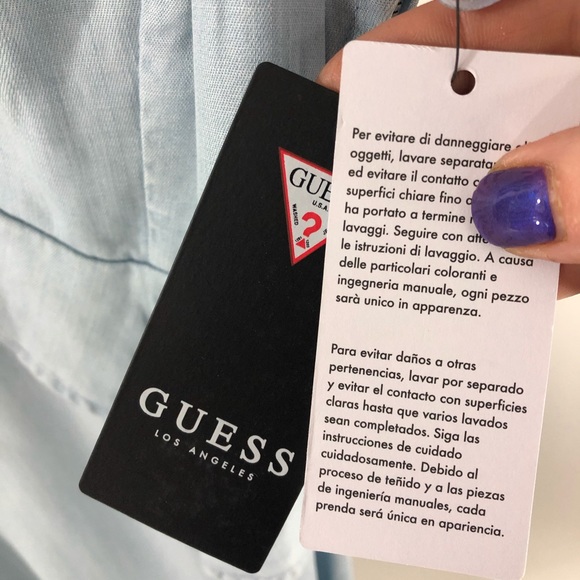 Guess High Low Chambray Tencel Lace Up Dress XS - Picture 5 of 7